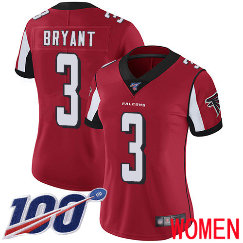 Atlanta Falcons Limited Red Women Matt Bryant Home Jersey NFL Football 3 100th Season Vapor Untouchable